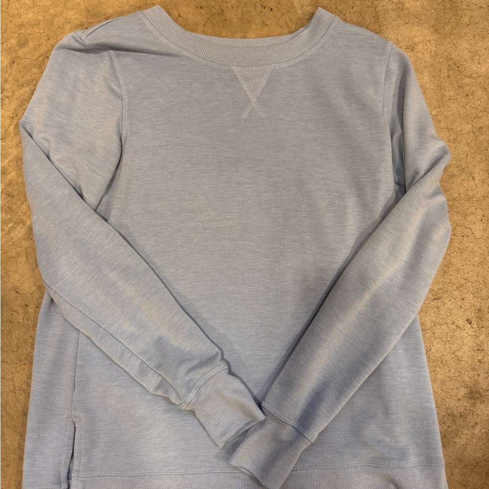 Jockey Blue Crew Neck Sweater with Ribbed Cuffs